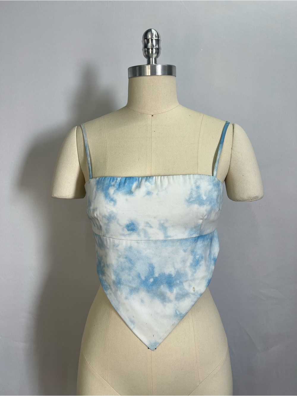 Princess Polly - Blue Tie-Dye Handkerchief Hem Cami Top